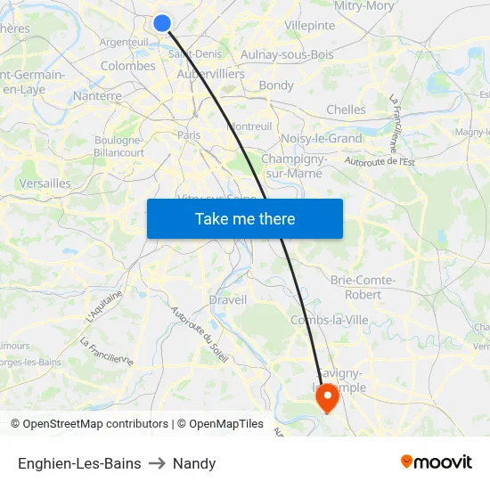 Enghien-Les-Bains to Nandy map