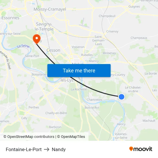 Fontaine-Le-Port to Nandy map