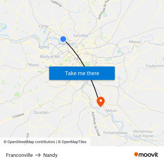 Franconville to Nandy map
