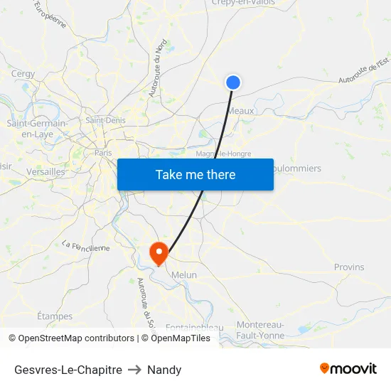 Gesvres-Le-Chapitre to Nandy map