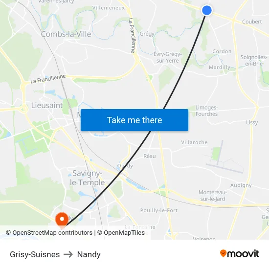 Grisy-Suisnes to Nandy map