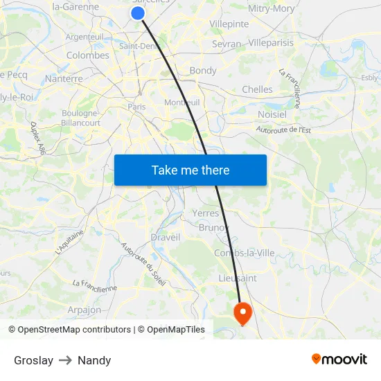 Groslay to Nandy map