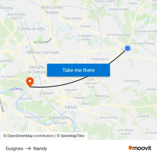 Guignes to Nandy map