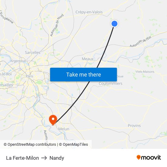 La Ferte-Milon to Nandy map