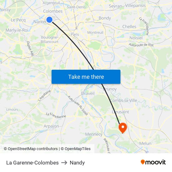 La Garenne-Colombes to Nandy map