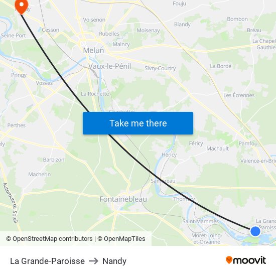 La Grande-Paroisse to Nandy map