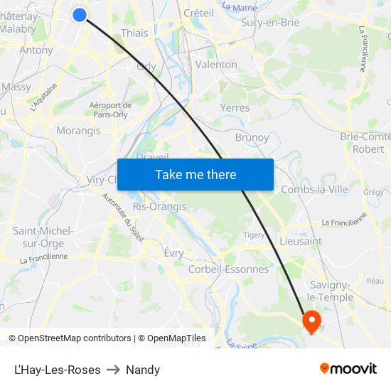 L'Hay-Les-Roses to Nandy map