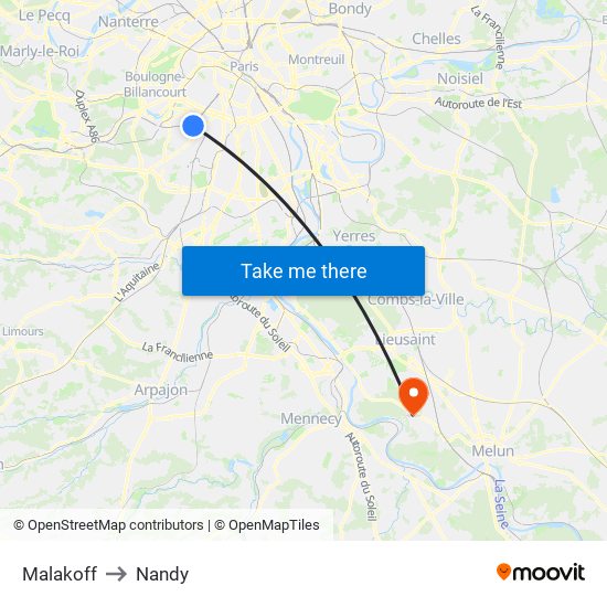 Malakoff to Nandy map