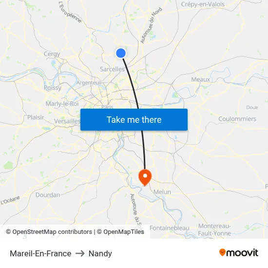 Mareil-En-France to Nandy map