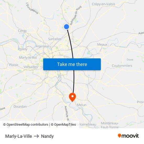 Marly-La-Ville to Nandy map