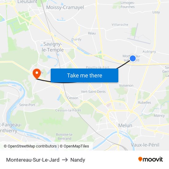 Montereau-Sur-Le-Jard to Nandy map