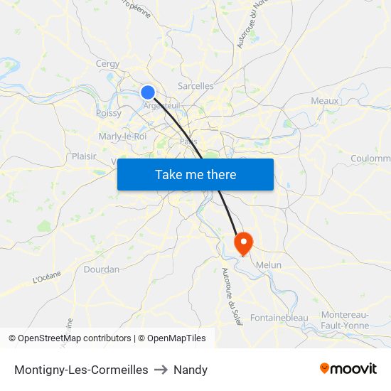 Montigny-Les-Cormeilles to Nandy map