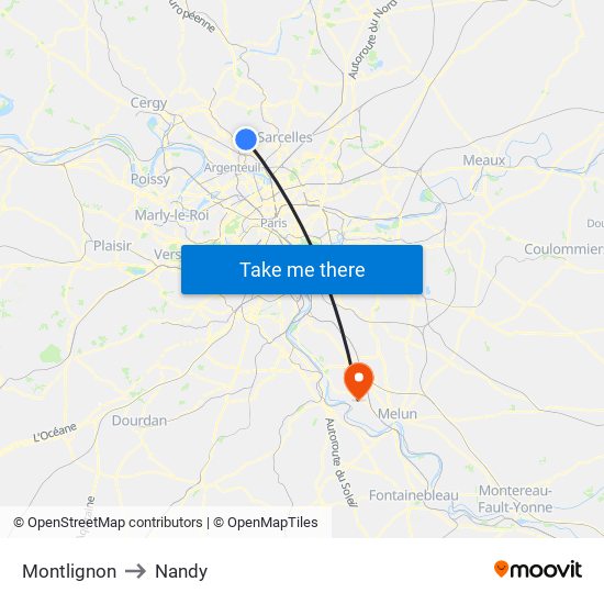 Montlignon to Nandy map
