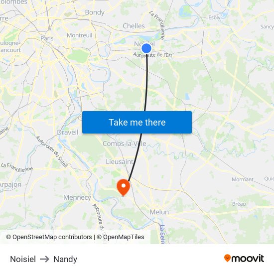 Noisiel to Nandy map