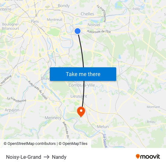 Noisy-Le-Grand to Nandy map