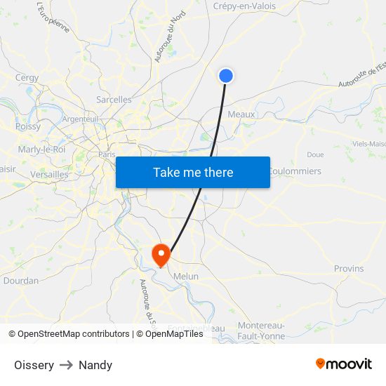 Oissery to Nandy map