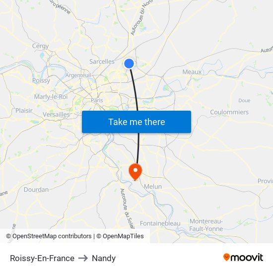 Roissy-En-France to Nandy map