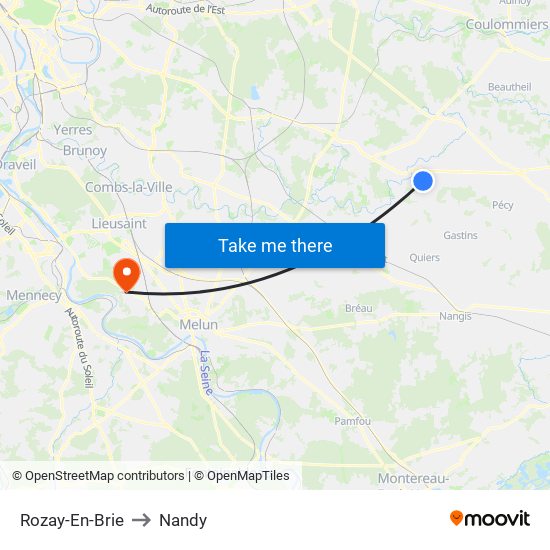 Rozay-En-Brie to Nandy map
