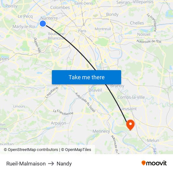 Rueil-Malmaison to Nandy map