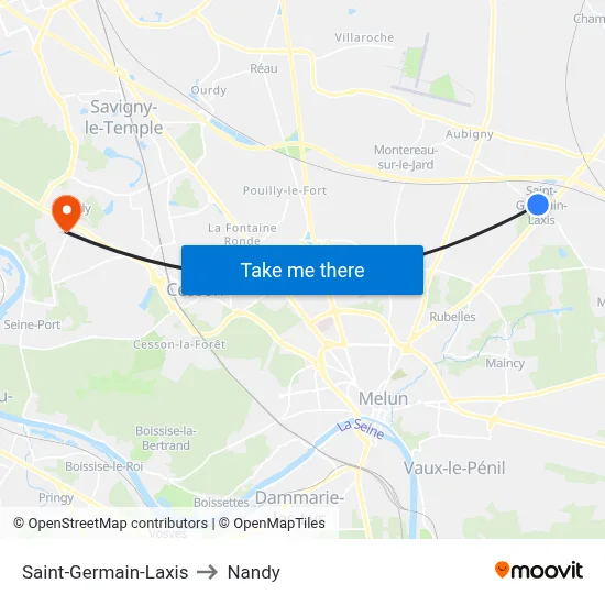 Saint-Germain-Laxis to Nandy map