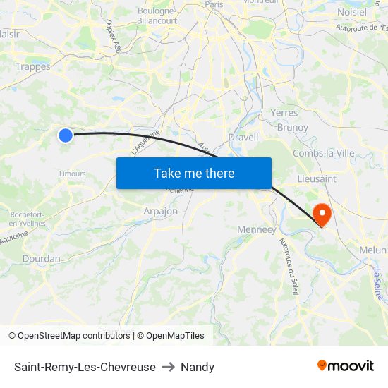 Saint-Remy-Les-Chevreuse to Nandy map