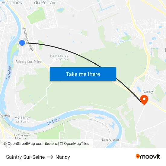 Saintry-Sur-Seine to Nandy map