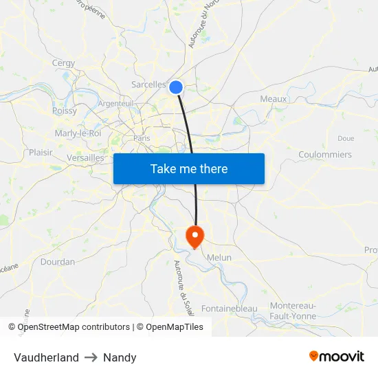 Vaudherland to Nandy map