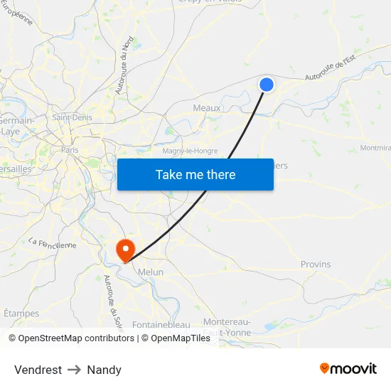Vendrest to Nandy map