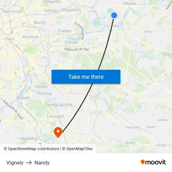 Vignely to Nandy map