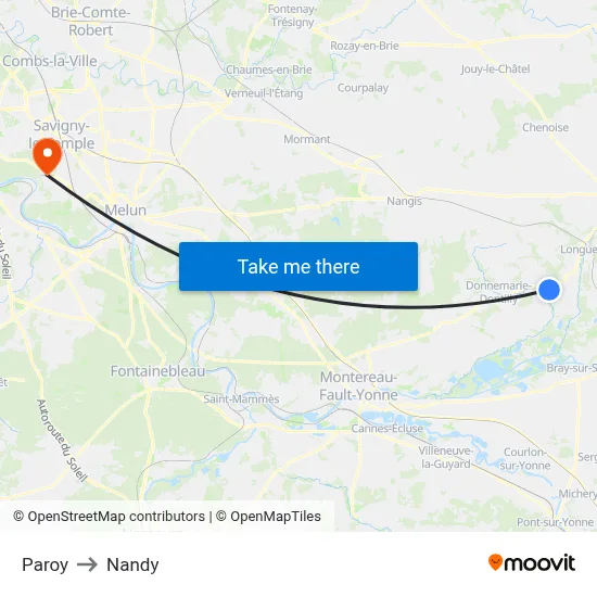 Paroy to Nandy map