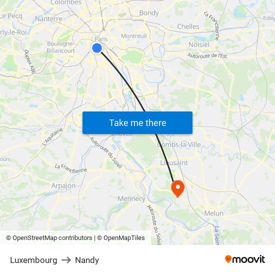 Luxembourg to Nandy map