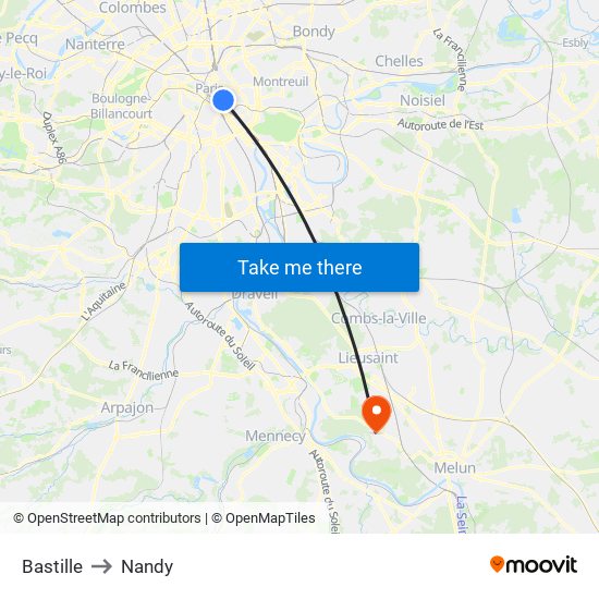 Bastille to Nandy map