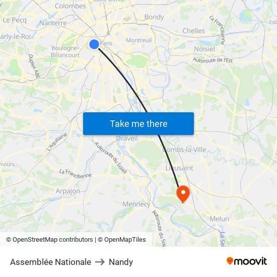 Assemblée Nationale to Nandy map