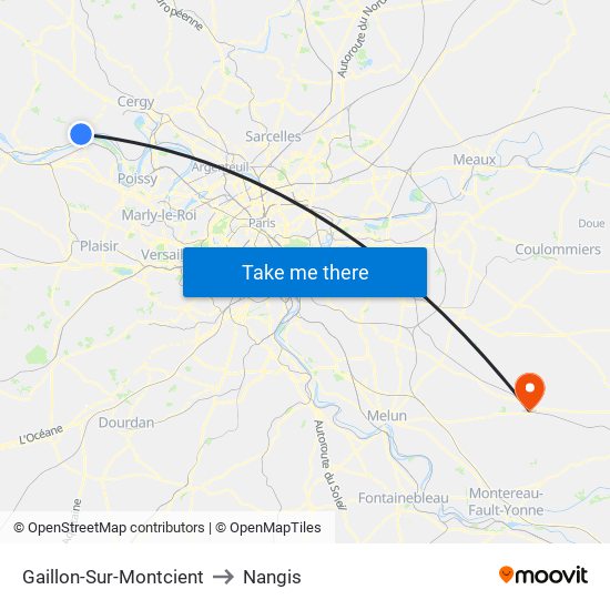 Gaillon-Sur-Montcient to Nangis map