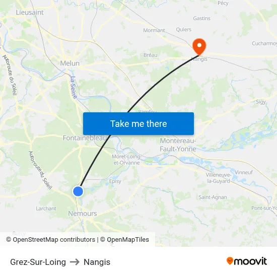 Grez-Sur-Loing to Nangis map