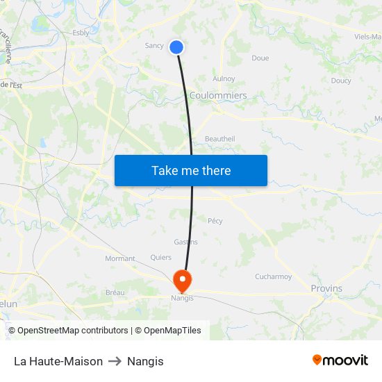 La Haute-Maison to Nangis map