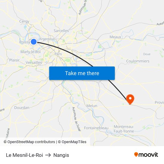 Le Mesnil-Le-Roi to Nangis map