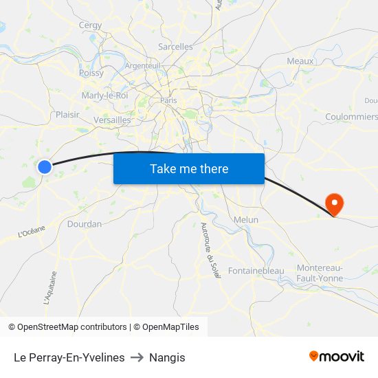 Le Perray-En-Yvelines to Nangis map