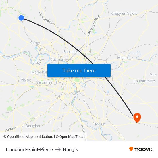 Liancourt-Saint-Pierre to Nangis map