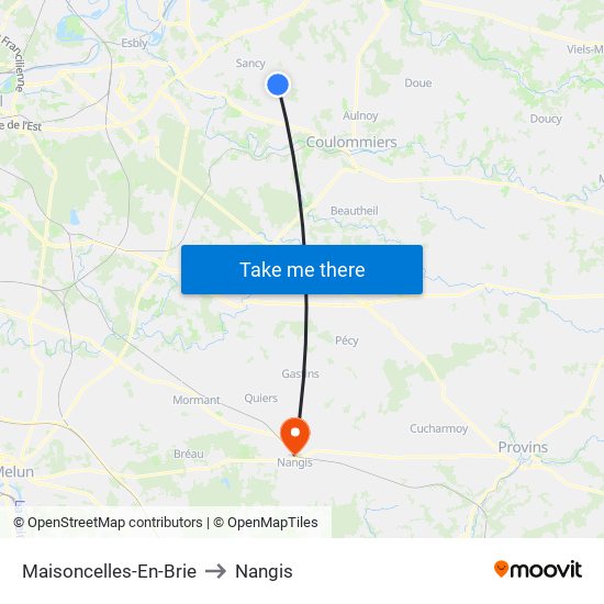 Maisoncelles-En-Brie to Nangis map