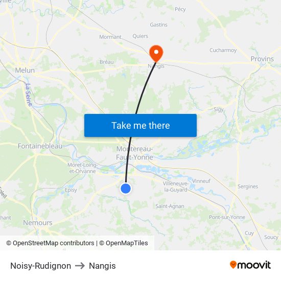 Noisy-Rudignon to Nangis map