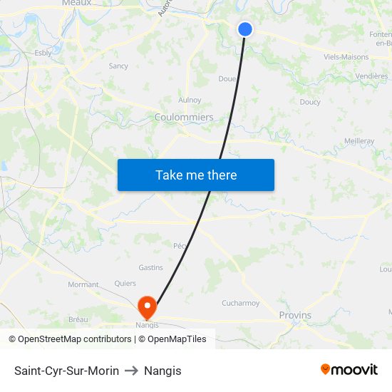 Saint-Cyr-Sur-Morin to Nangis map