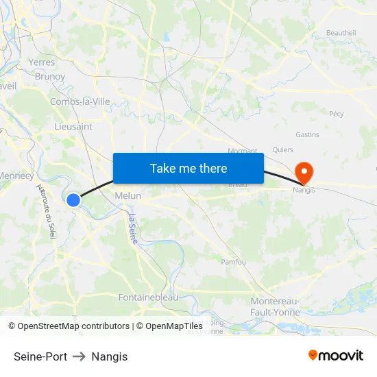 Seine-Port to Nangis map