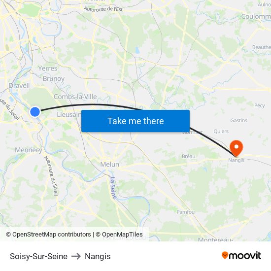 Soisy-Sur-Seine to Nangis map