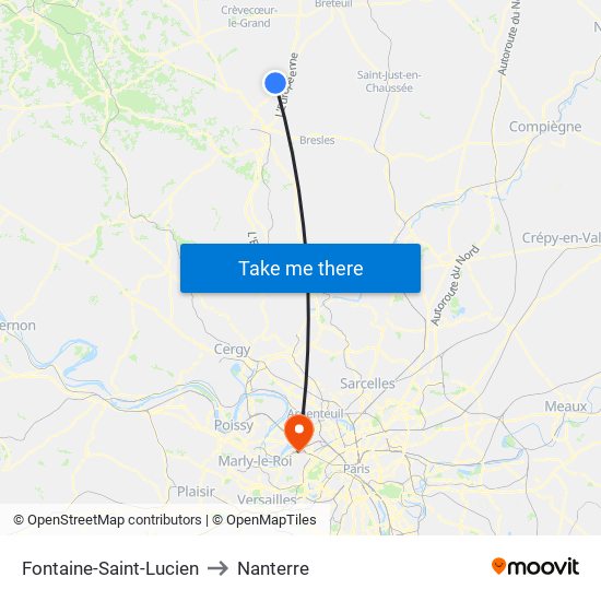 Fontaine-Saint-Lucien to Nanterre map