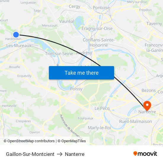 Gaillon-Sur-Montcient to Nanterre map