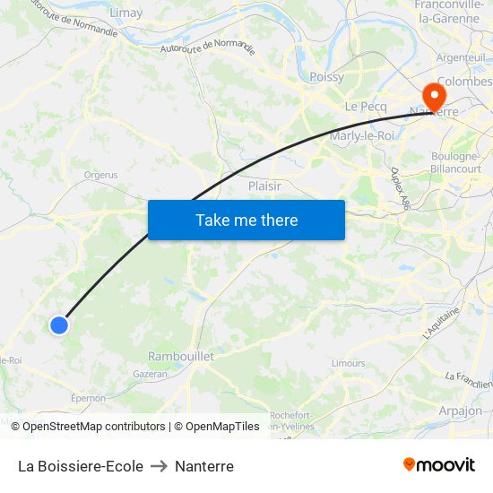 La Boissiere-Ecole to Nanterre map