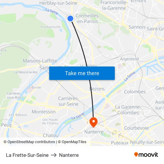 La Frette-Sur-Seine to Nanterre map