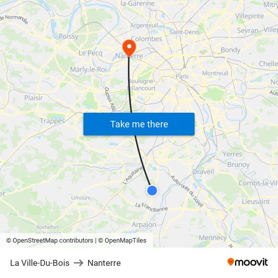 La Ville-Du-Bois to Nanterre map