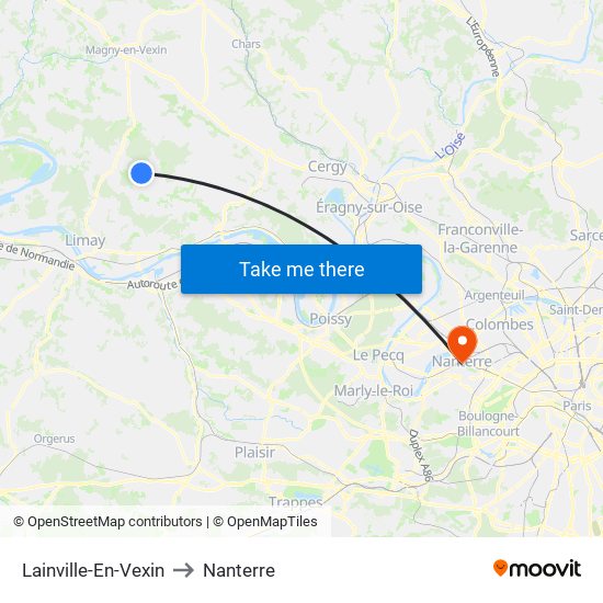 Lainville-En-Vexin to Nanterre map